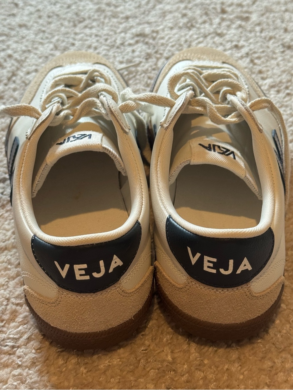 NEW Veja Volley Low Top Sneakers in White Nautico Bark - Picture 6 of 8